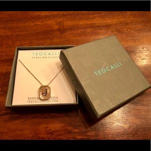 J engraved sterling silver necklace